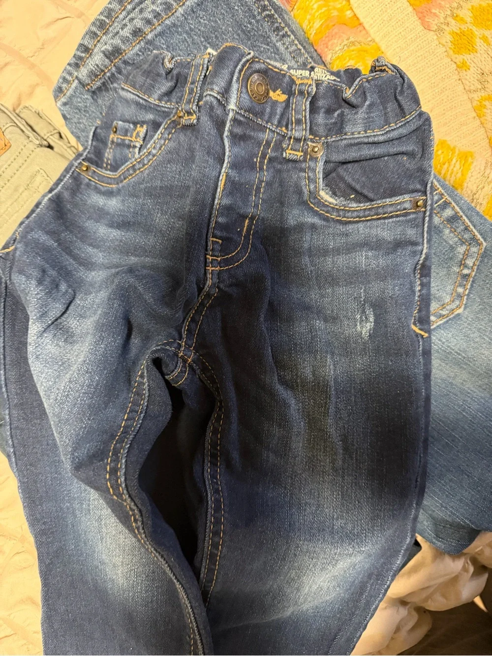 OshKosh B'gosh Orange Corduroy Pants with Navy Suspenders